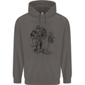Viking Warior Skull Thor Odin Valhalla MMA Mens 80% Cotton Hoodie Charcoal