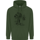 Viking Warior Skull Thor Odin Valhalla MMA Mens 80% Cotton Hoodie Forest Green