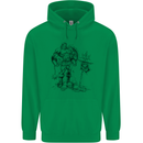 Viking Warior Skull Thor Odin Valhalla MMA Mens 80% Cotton Hoodie Irish Green