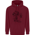 Viking Warior Skull Thor Odin Valhalla MMA Mens 80% Cotton Hoodie Maroon