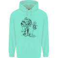 Viking Warior Skull Thor Odin Valhalla MMA Mens 80% Cotton Hoodie Peppermint