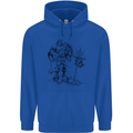 Viking Warior Skull Thor Odin Valhalla MMA Mens 80% Cotton Hoodie Royal Blue