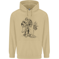 Viking Warior Skull Thor Odin Valhalla MMA Mens 80% Cotton Hoodie Sand