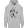Viking Warior Skull Thor Odin Valhalla MMA Mens 80% Cotton Hoodie Sports Grey