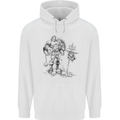 Viking Warior Skull Thor Odin Valhalla MMA Mens 80% Cotton Hoodie White