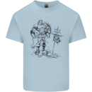 Viking Warior Skull Thor Odin Valhalla MMA Mens Cotton T-Shirt Tee Top Light Blue