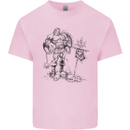Viking Warior Skull Thor Odin Valhalla MMA Mens Cotton T-Shirt Tee Top Light Pink
