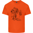 Viking Warior Skull Thor Odin Valhalla MMA Mens Cotton T-Shirt Tee Top Orange
