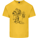 Viking Warior Skull Thor Odin Valhalla MMA Mens Cotton T-Shirt Tee Top Yellow