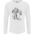 Viking Warior Skull Thor Odin Valhalla MMA Mens Long Sleeve T-Shirt White