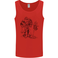 Viking Warior Skull Thor Odin Valhalla MMA Mens Vest Tank Top Red
