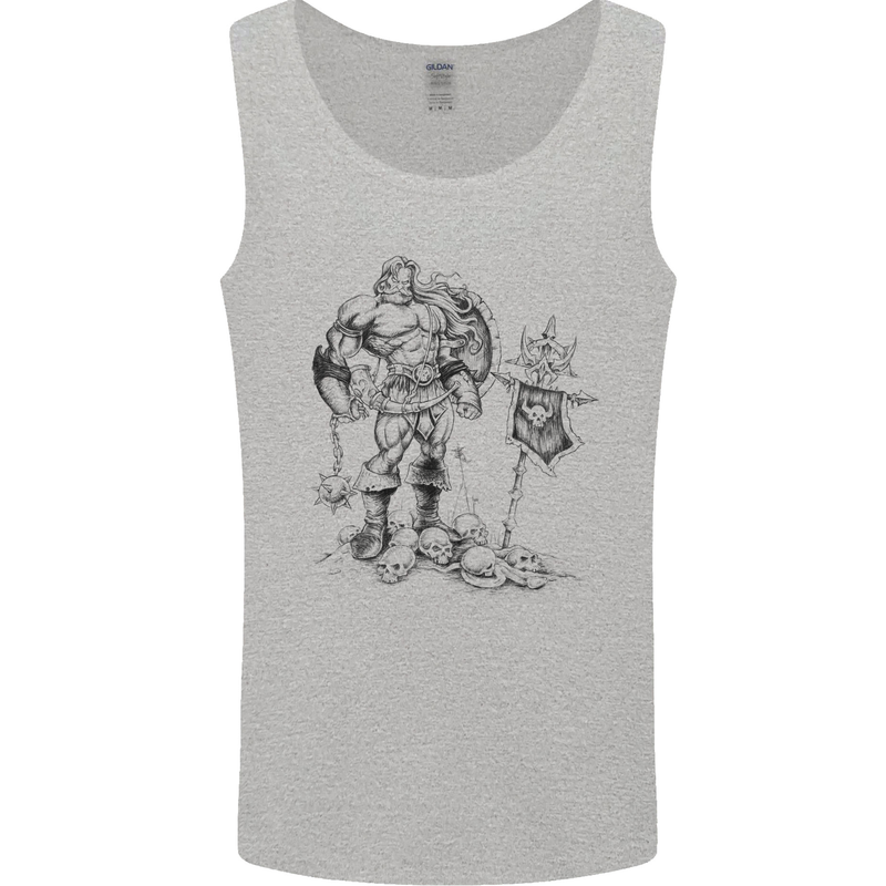 Viking Warior Skull Thor Odin Valhalla MMA Mens Vest Tank Top Sports Grey