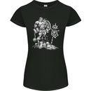 Viking Warior Skull Thor Odin Valhalla MMA Womens Petite Cut T-Shirt Black