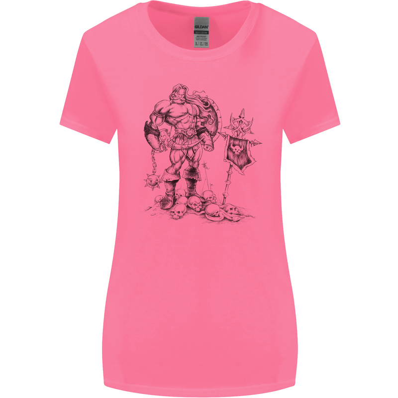Viking Warior Skull Thor Odin Valhalla MMA Womens Wider Cut T-Shirt Azalea