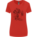 Viking Warior Skull Thor Odin Valhalla MMA Womens Wider Cut T-Shirt Red