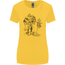 Viking Warior Skull Thor Odin Valhalla MMA Womens Wider Cut T-Shirt Yellow