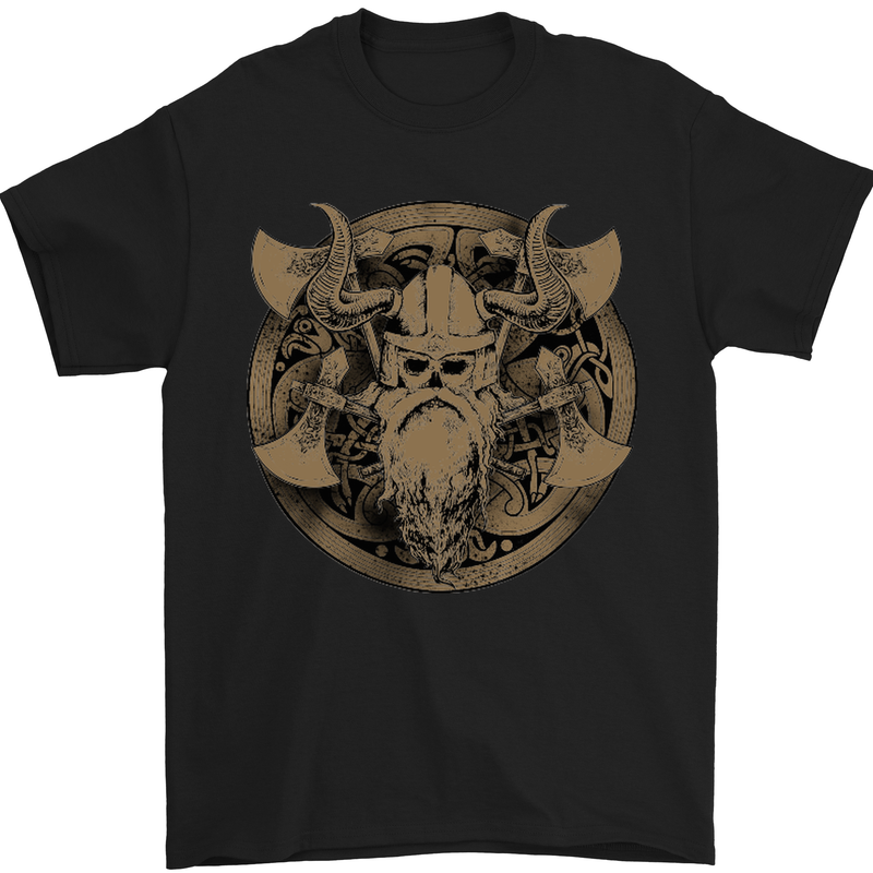 Viking Warrior Gym MMA Valhalla Odin Norse Mens T-Shirt Cotton Gildan Black