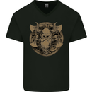 Viking Warrior Gym MMA Valhalla Odin Norse Mens V-Neck Cotton T-Shirt Black