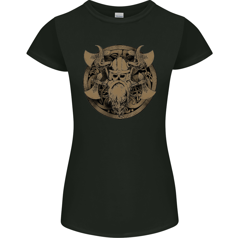 Viking Warrior Gym MMA Valhalla Odin Norse Womens Petite Cut T-Shirt Black