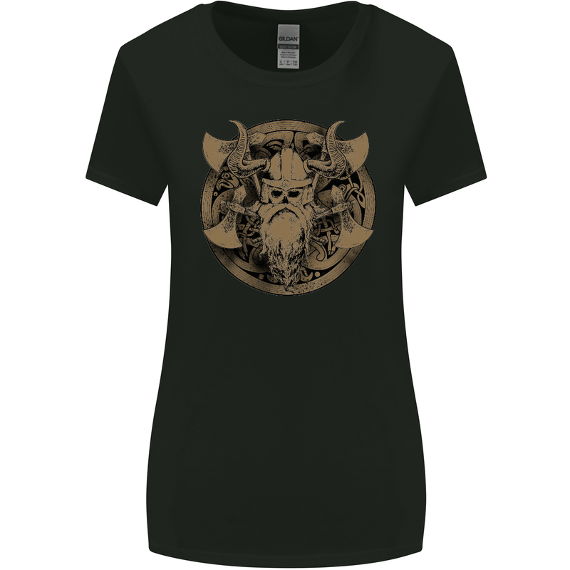 Viking Warrior Gym MMA Valhalla Odin Norse Womens Wider Cut T-Shirt Black