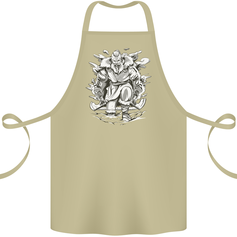 Viking Warrior Valhalla Odin Axe Gym God Cotton Apron 100% Organic Khaki