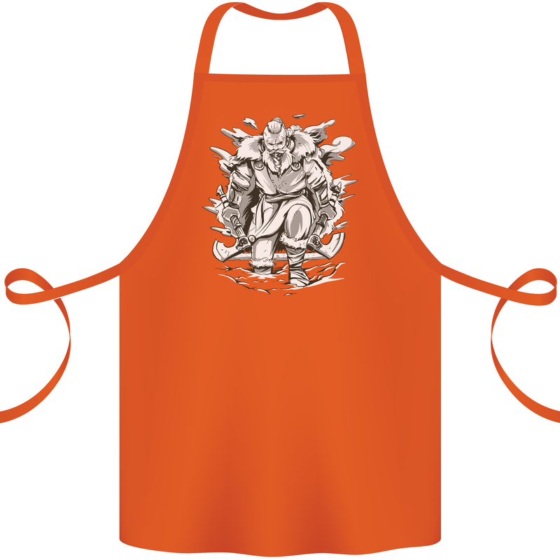 Viking Warrior Valhalla Odin Axe Gym God Cotton Apron 100% Organic Orange