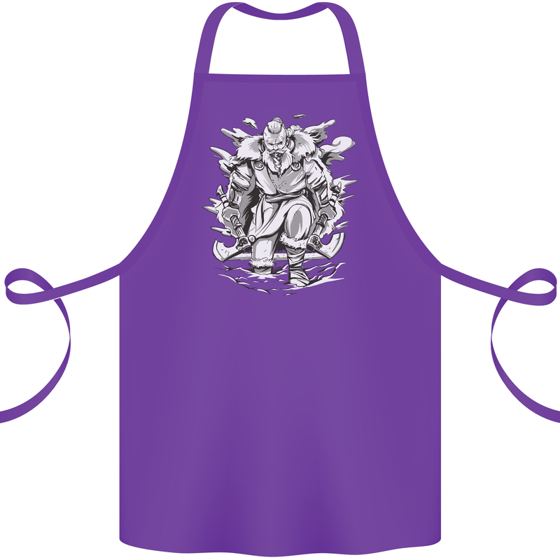 Viking Warrior Valhalla Odin Axe Gym God Cotton Apron 100% Organic Purple