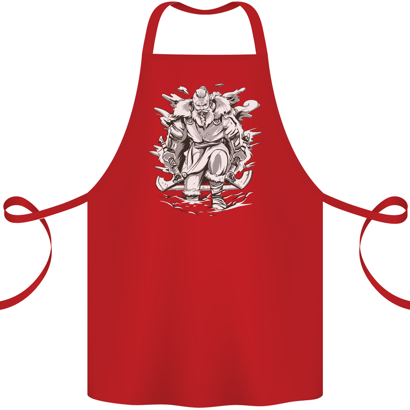 Viking Warrior Valhalla Odin Axe Gym God Cotton Apron 100% Organic Red
