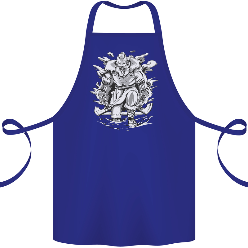 Viking Warrior Valhalla Odin Axe Gym God Cotton Apron 100% Organic Royal Blue