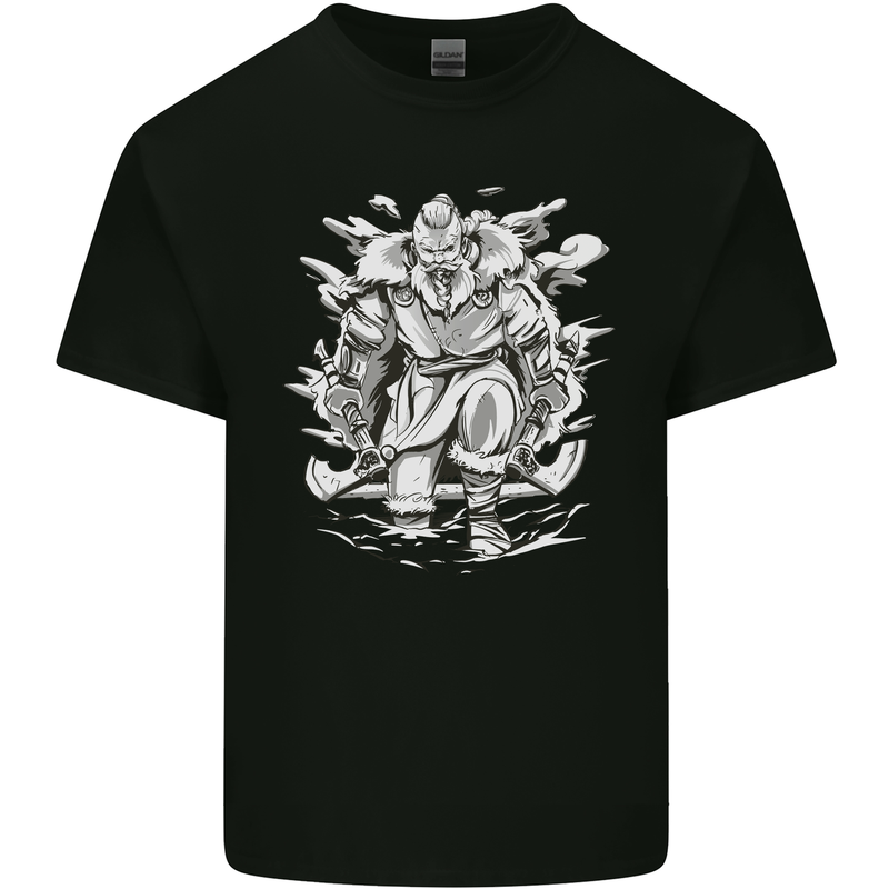 Viking Warrior Valhalla Odin Axe Gym God Kids T-Shirt Childrens Black