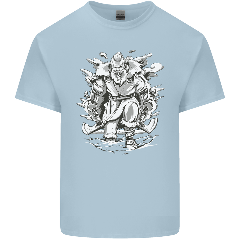 Viking Warrior Valhalla Odin Axe Gym God Kids T-Shirt Childrens Light Blue