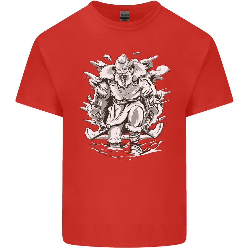 Viking Warrior Valhalla Odin Axe Gym God Kids T-Shirt Childrens Red