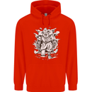 Viking Warrior Valhalla Odin Axe Gym God Mens 80% Cotton Hoodie Bright Red