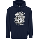 Viking Warrior Valhalla Odin Axe Gym God Mens 80% Cotton Hoodie Navy Blue