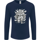 Viking Warrior Valhalla Odin Axe Gym God Mens Long Sleeve T-Shirt Navy Blue