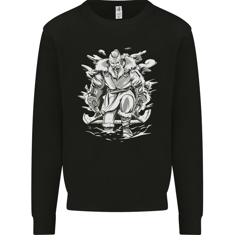 Viking Warrior Valhalla Odin Axe Gym God Mens Sweatshirt Jumper Black