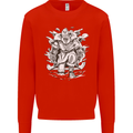 Viking Warrior Valhalla Odin Axe Gym God Mens Sweatshirt Jumper Bright Red