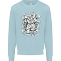 Viking Warrior Valhalla Odin Axe Gym God Mens Sweatshirt Jumper Light Blue