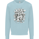Viking Warrior Valhalla Odin Axe Gym God Mens Sweatshirt Jumper Light Blue