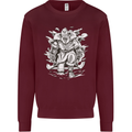 Viking Warrior Valhalla Odin Axe Gym God Mens Sweatshirt Jumper Maroon