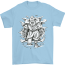 Viking Warrior Valhalla Odin Axe Gym God Mens T-Shirt Cotton Gildan Light Blue