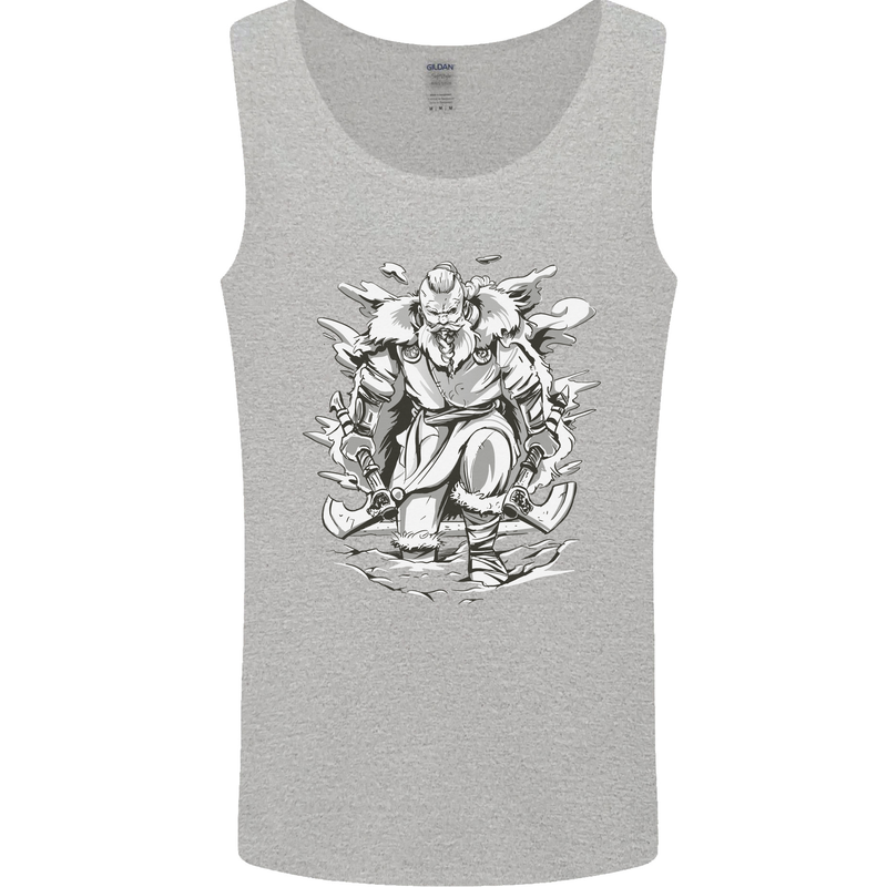 Viking Warrior Valhalla Odin Axe Gym God Mens Vest Tank Top Sports Grey