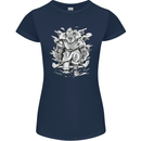 Viking Warrior Valhalla Odin Axe Gym God Womens Petite Cut T-Shirt Navy Blue