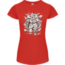 Viking Warrior Valhalla Odin Axe Gym God Womens Petite Cut T-Shirt Red