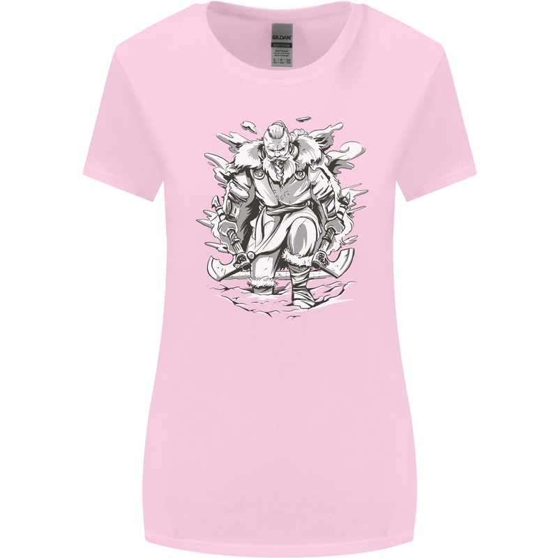 Viking Warrior Valhalla Odin Axe Gym God Womens Wider Cut T-Shirt Light Pink