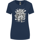 Viking Warrior Valhalla Odin Axe Gym God Womens Wider Cut T-Shirt Navy Blue