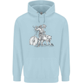 Viking With a Wolf and Shield Thor Valhalla Childrens Kids Hoodie Light Blue