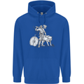 Viking With a Wolf and Shield Thor Valhalla Childrens Kids Hoodie Royal Blue