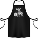 Viking With a Wolf and Shield Thor Valhalla Cotton Apron 100% Organic Black