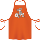 Viking With a Wolf and Shield Thor Valhalla Cotton Apron 100% Organic Orange